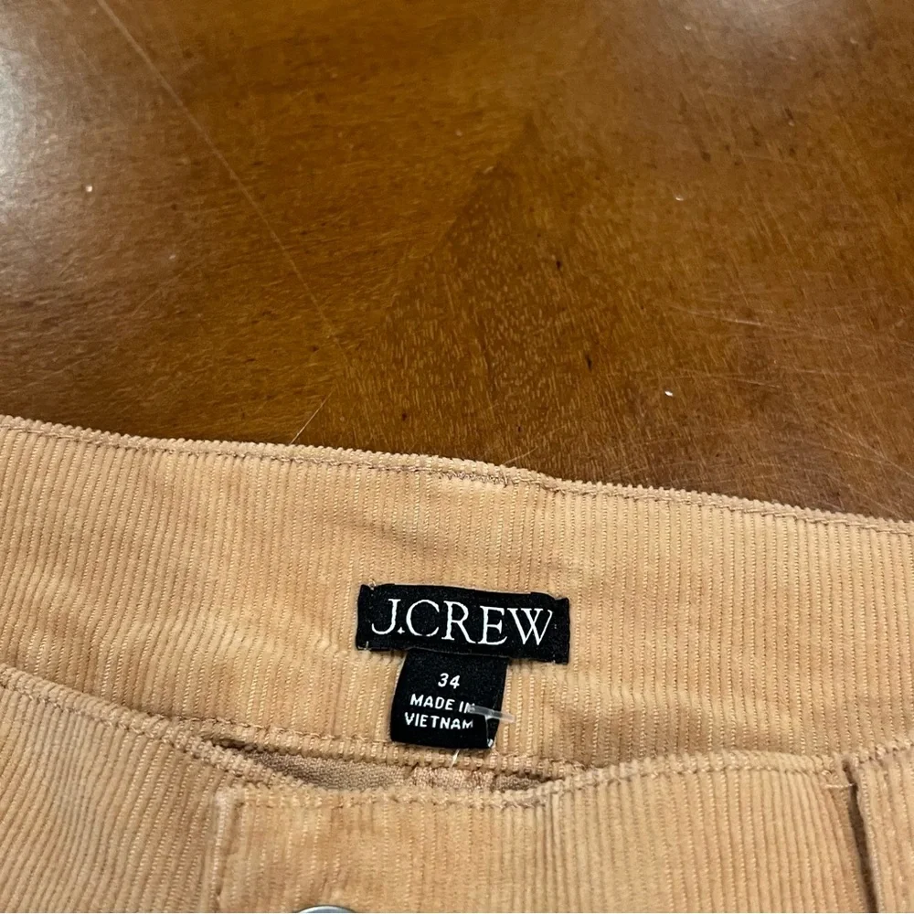 NEW J.Crew Wide Leg‎ Corduroy Trouser Sand Castle 34 Tan High-Rise Slim Fit